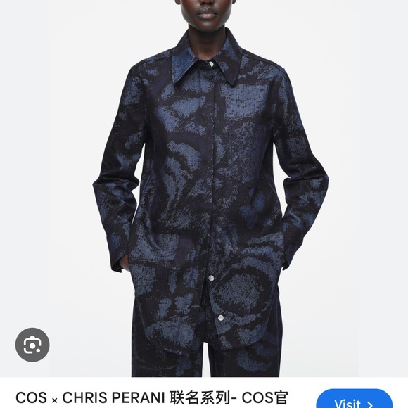 COS Jackets & Blazers - EUC! COS/Chris Perani Dark Blue Textured Denim Jacket, Size 10